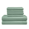 thumbnail image 1 of Color Sense 6-Piece 800 Thread Count Green Cotton Rich Adult Bed Sheet Set, Queen - Deep Pocket, 1 of 6