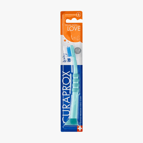 Curaprox Baby Toothbrush, Ultra Soft for Ages 04 for Safe and Gentle First Tooth Cleaning