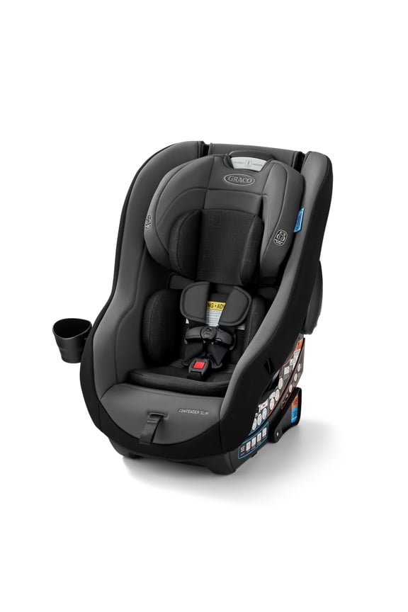 Contender Slim Convertible Car Seat, West Point, Black