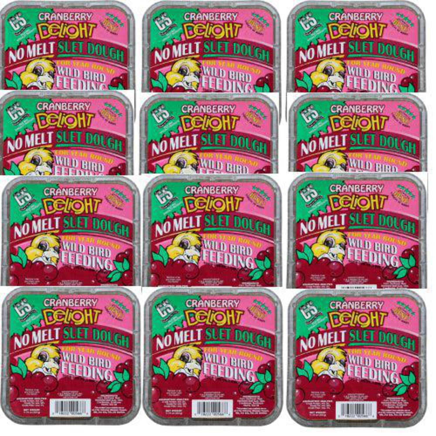 CS Cranberry Delight No Melt Suet Dough Bird Food 11.75 oz. 12Pack