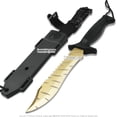 thumbnail image 1 of CS GO 12" Tactical Hunting Knife Golden Tiger 3D Pattern Fixed Blade with Sheath, 1 of 6
