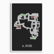 CSGO de_Inferno Map Poster; Gaming Wall Art