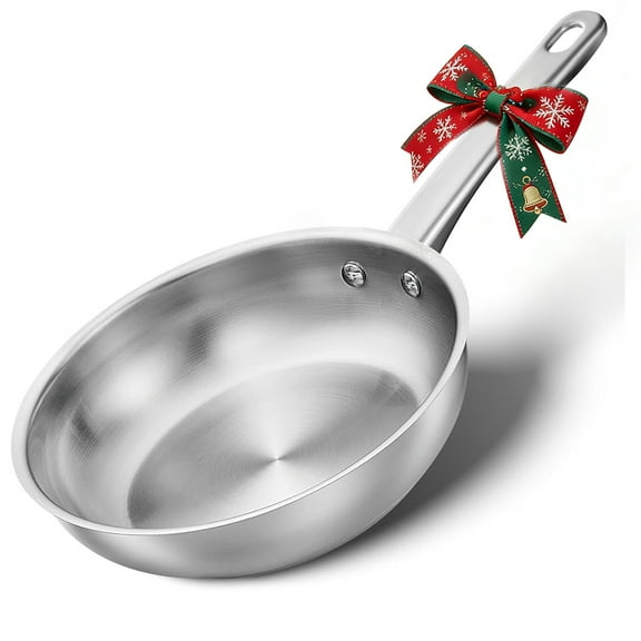 Koch Systeme CS 8 Inch Stainless Steel Frying Pan, Small Skillets for Professional Cookware, Steel Cooking Pan with Stay-Cool Handle, Induction Compatible, Dishwasher Safe, Oven Safe