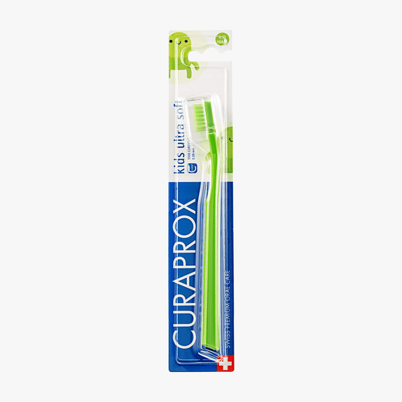 Curaprox Kids Toothbrush, Ultra Soft for Ages 4–12 with Small Head and Gentle Cleaning Power