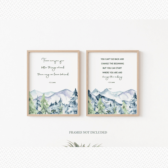 CS Lewis Inspirational Quote Mountain Forest Nature Poster Set 2 , Poster Only
