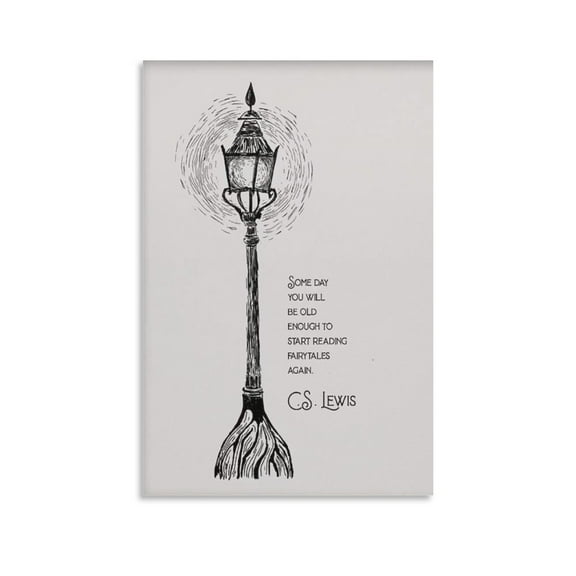 CS Lewis Quote Wall Art Narnia Lamp Post Art Poster Canvas Painting Decor Wall Print Photo Gifts Home Modern Decorative Posters 16x24inch(40x60cm)