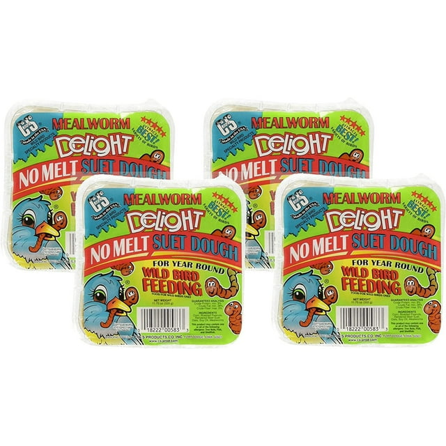 CS Mealworm Delight No Melt Suet Dough Wild Bird Food, 11.75oz
