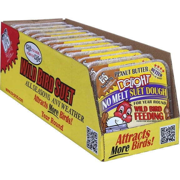 CS Peanut Butter Delight No Melt Suet Dough Bird Food 11.75 oz. 12-Pack
