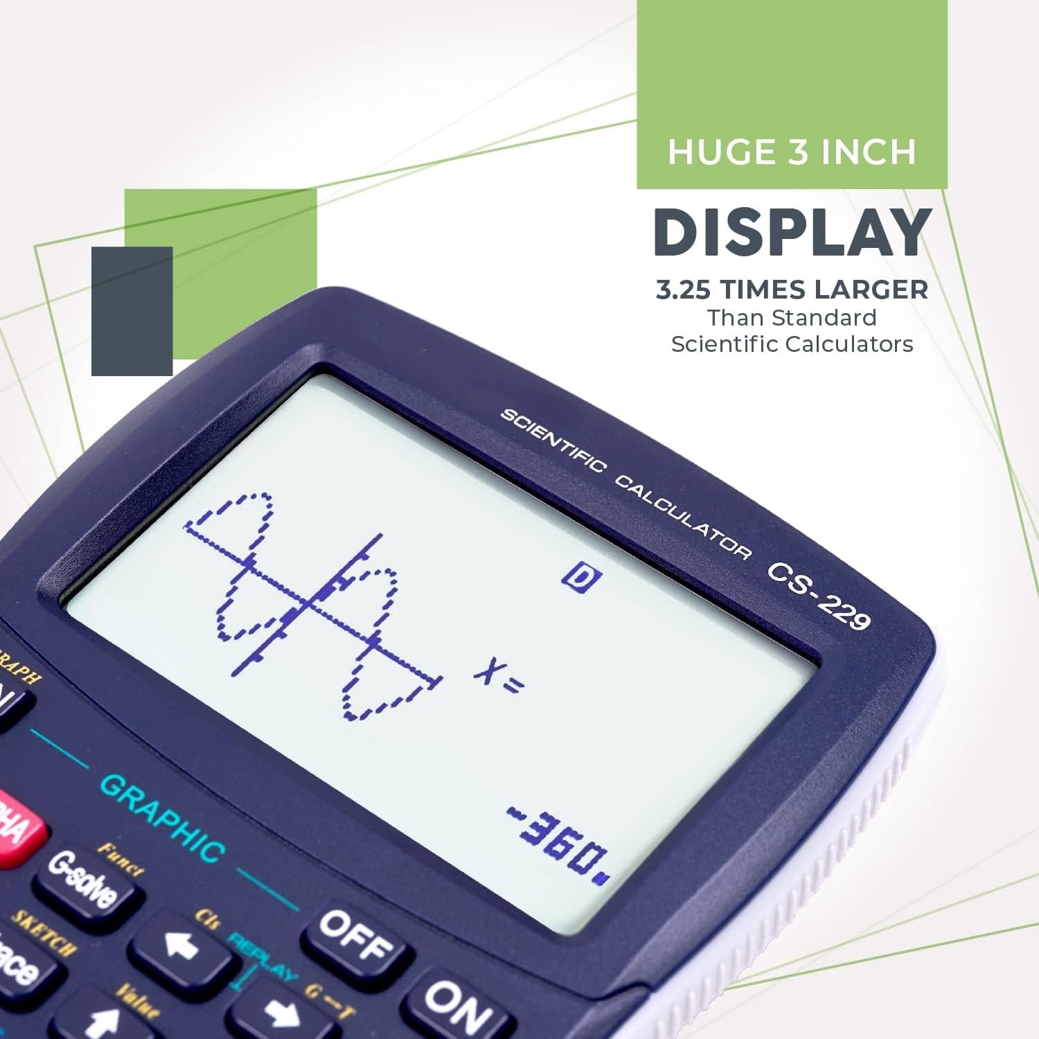 CS229 Scientific Calculator with Graphics Functions, Multiple Modes with Intuitive User Interface, for Beginner and Advanced Courses