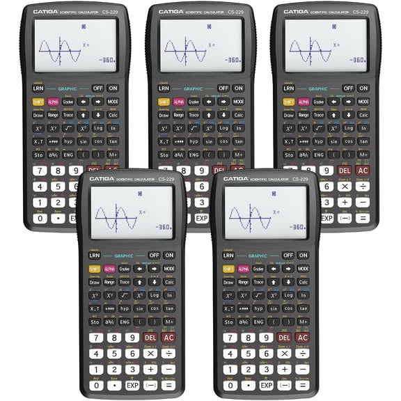 CS229 Scientific Calculator with Graphics Functions, Multiple Modes with Intuitive User Interface for Beginners and Advanced Courses, 5 Pack