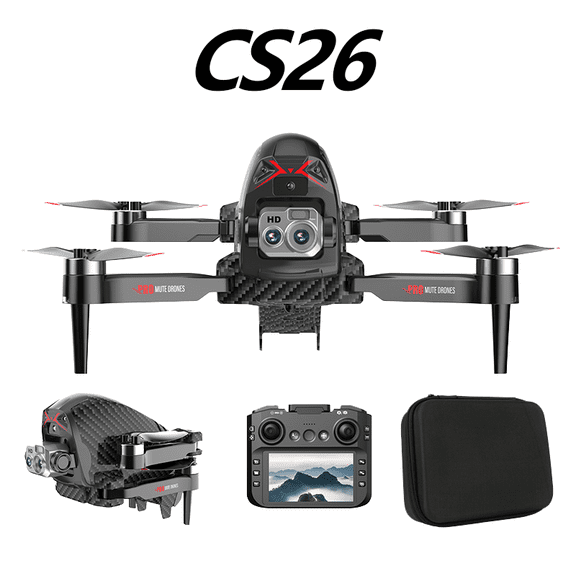 CS26 GPS Drone with 1080P HD Camera for Adults, RC Hexa Drone FPV, Auto Return Home, Obstacle Avoidance Drone 2 Batteries, Foldable Quadcopter for Beginners with Carrying Bag