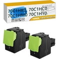 thumbnail image 1 of CS310 70C1HK0 70C1HC0 70C1HM0 70C1HY0 Toner Cartridge, Compatible for Lexmark CS310dn CS310n CS410dn CS410dtn CS410n CS510de CS510dte Printers,Black*2, 1 of 7