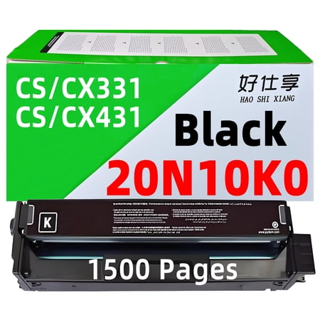 CS331 CS431 Black Toner Cartridge Replacement 20N10K0 20N10C0 20N10M0 20N10Y0 Compatible for Lexmark CS331 CX331 CS331dw CS331adwe CX331adwe CX431 CS431dw CX431adw Printer (Black Toner 1500Pages)
