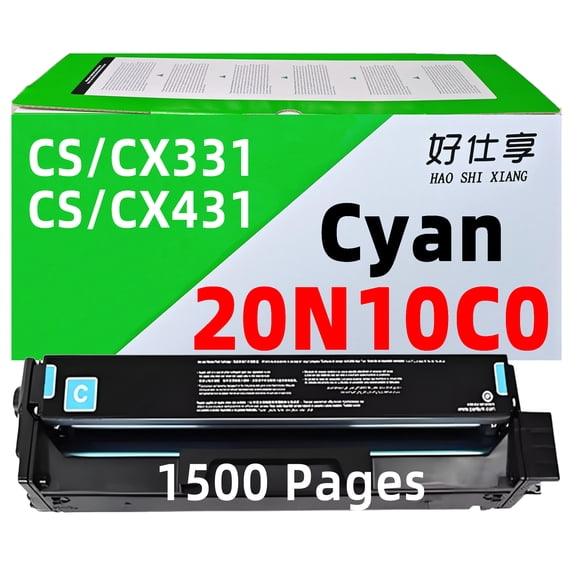 CS331 CS431 Cyan Toner Cartridge Replacement 20N10K0 20N10C0 20N10M0 20N10Y0 Compatible for Lexmark CS331 CX331 CS331dw CS331adwe CX331adwe CX431 CS431dw CX431adw Printer (Cyan Toner 1500Pages)