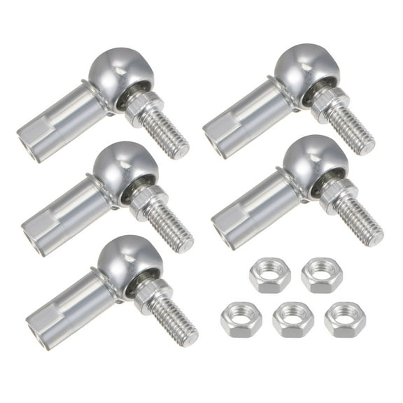 CS8 Angle Ball Joint, M5x0.8 Right-Hand Thread, Self-lubricating Carbon Steel Ball Socket End Fitting, 5 Packs