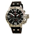 thumbnail image 1 of CS9 Men's Canteen Leather Black Dial Black Strap Chronograph Watch, 1 of 1