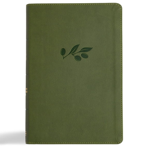 CSB Giant Print Reference Bible, Digital Study Edition, Olive Leathertouch, Indexed, (Hardcover)