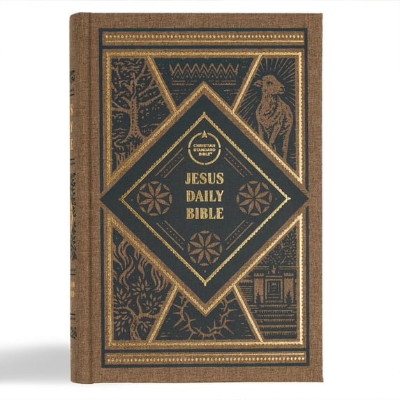 CSB Jesus Daily Bible, Brown Cloth Over Board: Guided Readings Showing Christ Throughout Scripture, (Hardcover)