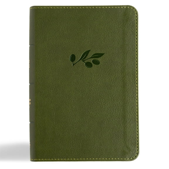 CSB Large Print Compact Reference Bible, Digital Study Edition, Olive Leathertouch, (Hardcover)