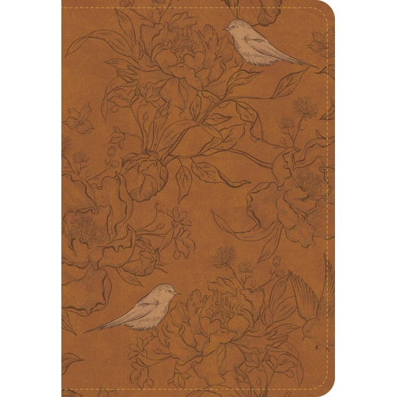 CSB Large Print Personal Size Reference Bible, Optimal Type, Digital Study Edition, Brown Floral LeatherTouch (Hardcover)