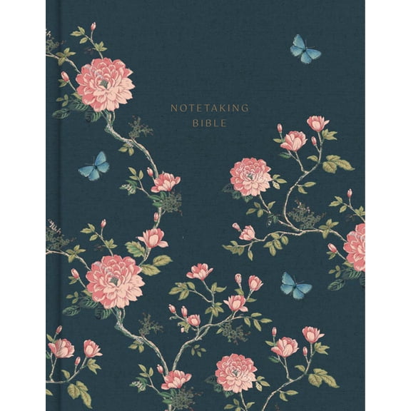 CSB Notetaking Bible, Expanded Reference Edition, Navy/Floral Cloth Over Board, (Hardcover)