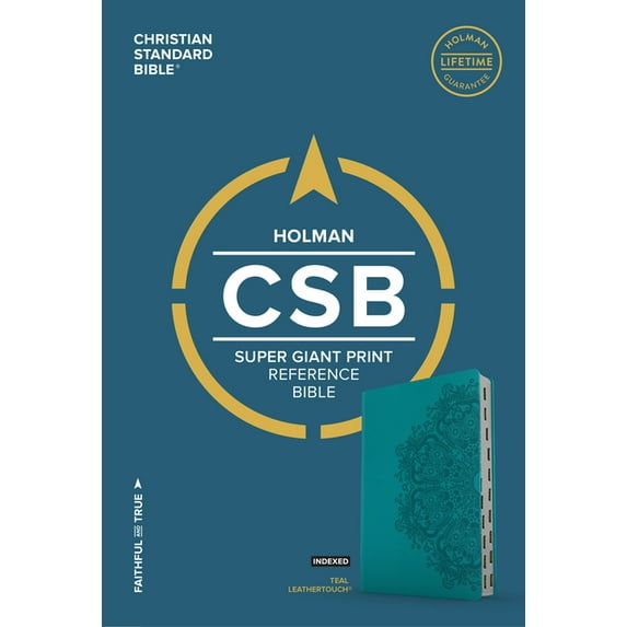 CSB Super Giant Print Reference Bible, Teal LeatherTouch, Indexed (Hardcover)