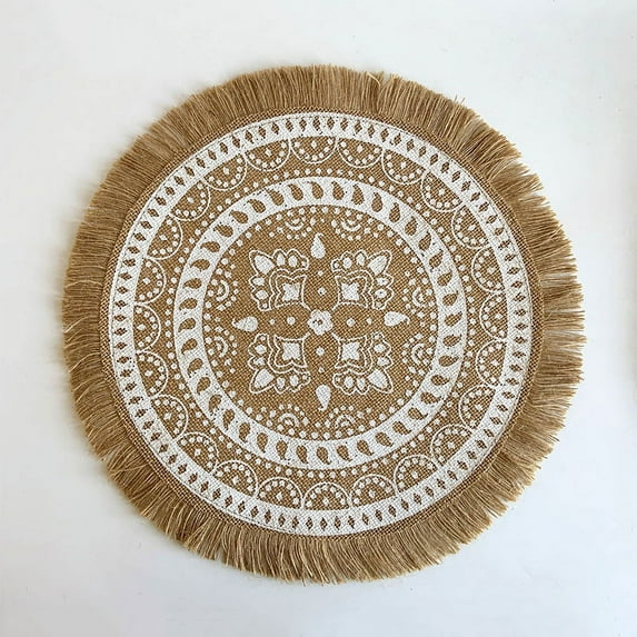 CSCHome 15 Inches Cotton Linen Round Placemats for Decorating Family Get-Togethers Best Choice