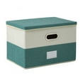 thumbnail image 1 of CSCHome 17x12x12inch Cotton and Linen Storage Boxes Foldable Storage Bins Organizer Containers Storage Baskets with Lid for Living Room, Study Room, Bedroom, 1 of 7