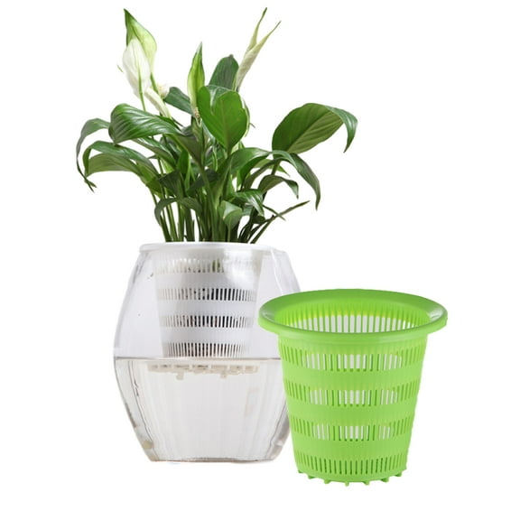 CSCHome 2 PCS Breathable Planter Orchid Potting Mix with Drainage Holes and Tray for Repotting for Succulents Gardening Home Window Decor