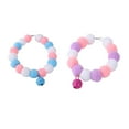 thumbnail image 1 of CSCHome 2 PCS Dogs Cats Collars Durable Polyester Round Beads Collars for Small Medium Dogs Puppy Girl Cats Blue+Purple, 1 of 11