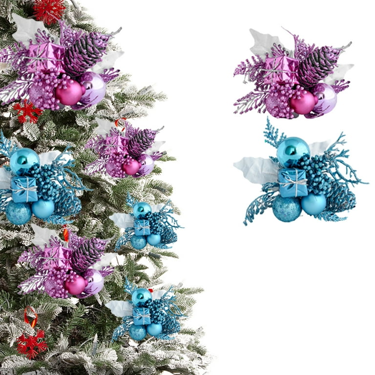 CSCHome 2PCS Christmas Sprigs Decorations Fine Simulation Spruce