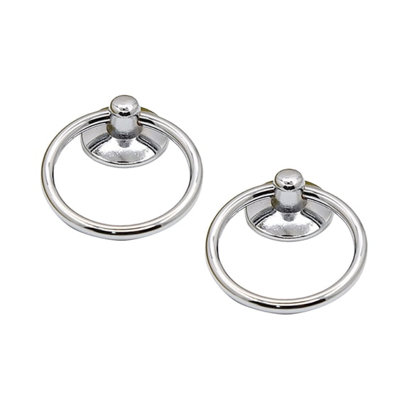 CSCHome 2PCS Pretty Circle Hollow Zinc Alloy Puller Dresser Drawer Pulls Knobs with 1in Screw(Silver)