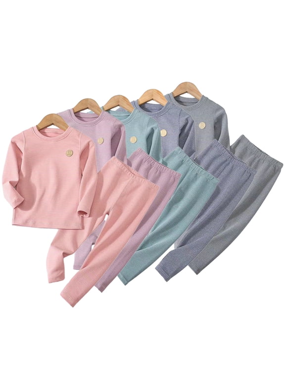 Kids Toddler Autumn Thermal Underwear Top and Pant Set 2PCS Winter Ultra Soft Thermal Long Underwear Set Soft Warm Base Layer,Size 2-14T