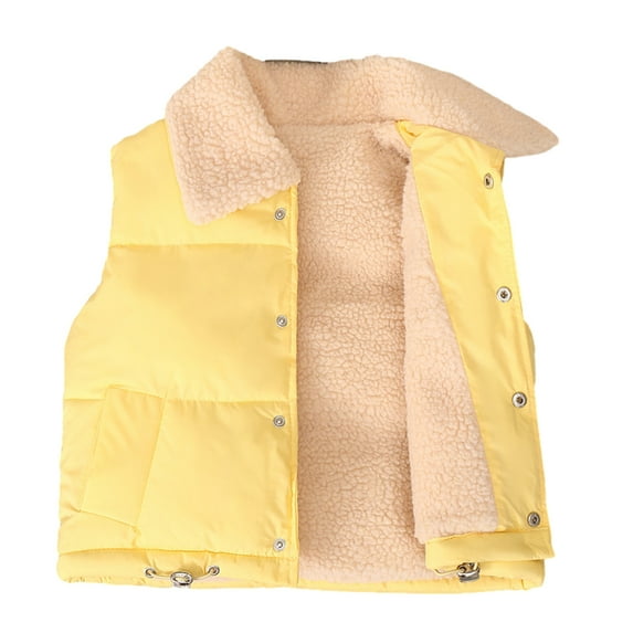 CSCHome 3-11Y Girls Boys Warm Sleeveless Vest Jacket Soft Fleece Lined Warm Jacket Plush Collar Soft and Cozy Suitable for Baby