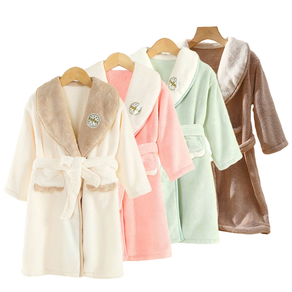 CSCHome 3 12Y Girls Soft Fleece Robe Kids Fleece Cotton Beach Towel Toddler Solid Bath Towel with Pocket Bathrobe Soft Fuzzy Bathrobe Walmart