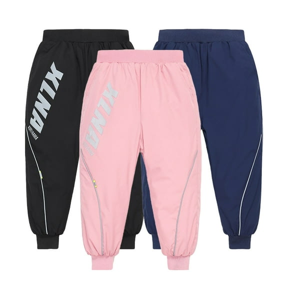 CSCHome 3-12Y Toddler Boys down Snow Pants Kids Girls Windproof Lightweight Elastic Waist Trousers Winter Warm down Pants