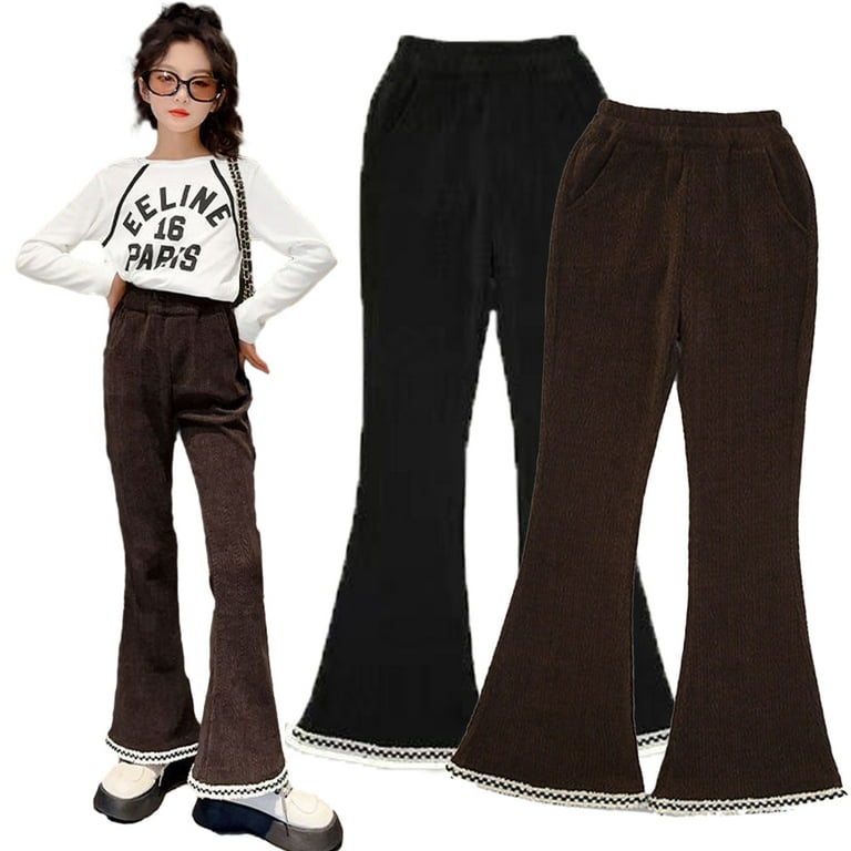 CSCHome 3-13Y Kids Baby Winter Flare Leggings Toddler Thickened Trousers  Fashionable Bottoms Toddler Warm Bell Bottoms
