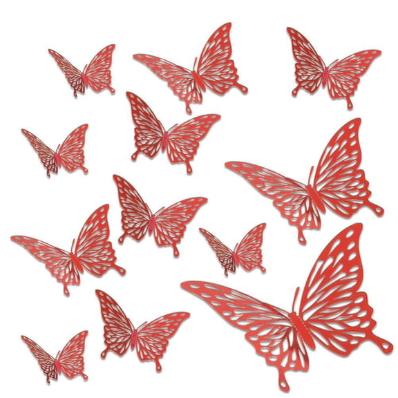 CSCHome 36PCS PET Material Butterfly Decorations Stickers Butterfly Wall Decor Stickers for Home Events Weddings(3 sets)