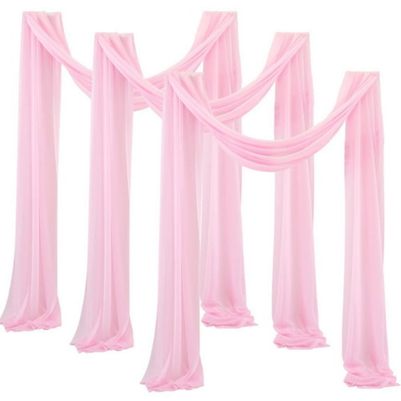 CSCHome 3PCS Wedding Arch Draping Fabric 30x118inch Pearl Chiffon Drape for Wedding Decoration Reception Ceiling