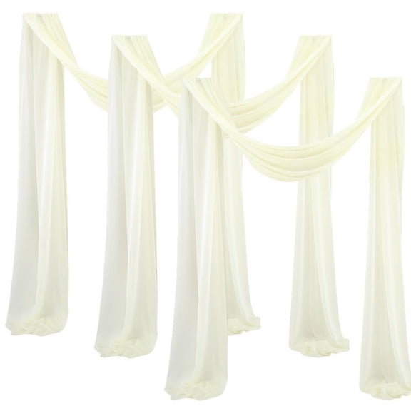 CSCHome 3PCS Wedding Arch Draping Fabric 30x118inch Pearl Chiffon Drape for Wedding Decoration Reception Ceiling