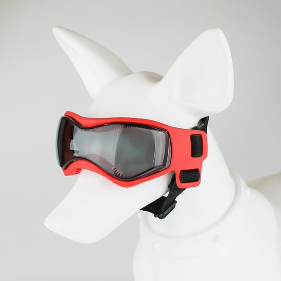 CSCHome 4.5x1.7inch Dog Goggles,Waterproof Anti-Fog Dog Goggles,Small Medium Pet Goggles(Red)