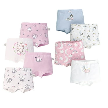 CSCHome 4 PCS Baby Girls Underwear Cozy Breathable Cotton Boxer Underwear Multipacks for Kids 2-12Y