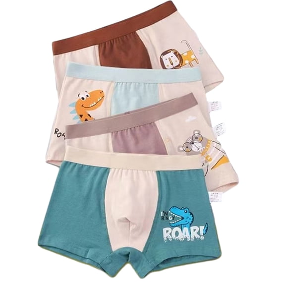 CSCHome 4 PCS Boys Boxer Briefs Multiple Age 2-18 Y Comfort Cotton Brief Soft Underwear for Teen Boys