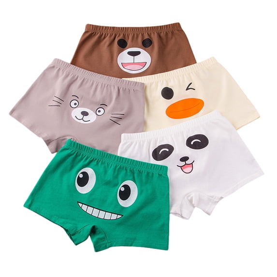 CSCHome 4 PCS Little Boys'Boxer Briefs Multipacks with Assorted Prints Flex Soft Underwear for Baby Boys