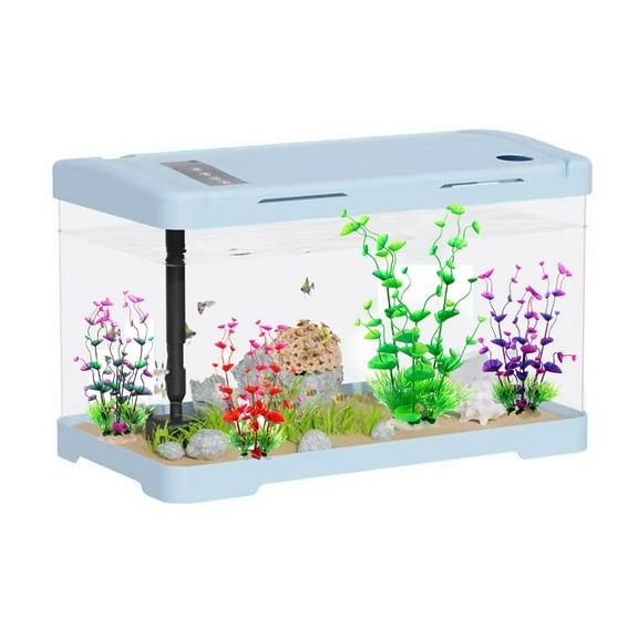 CSCHome 4 PCS Turtle Tank Decor Beautiful Aquarium Decoration Simulation Plants Fish Tank Decorations for Home Office