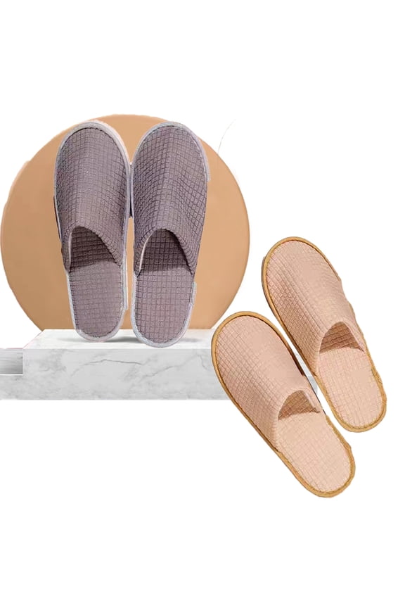 4PCS Men and Women Slippers Quality Hotel Disposable Slippers Breathable Soft Cotton Slippers Anti-Slip Washable