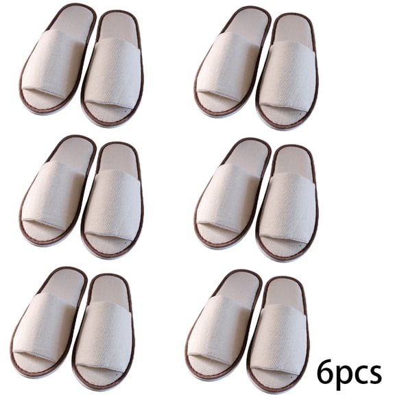CSCHome 6 Pairs Open Toe Breathable Slippers Disposable Guest Slippers Washable Anti-Slip Spa Slippers Comfortable Slippers Guest Slippers