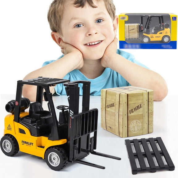CSCHome Alloy Construction Engineering Vehicle Back to Force Forklift Simulation Toy for Age 3+kids