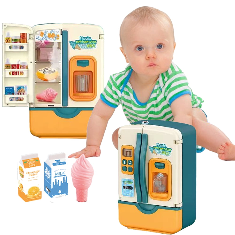 Kitchen Toys Fridge Refrigerator with Ice Dispenser Pretend Play