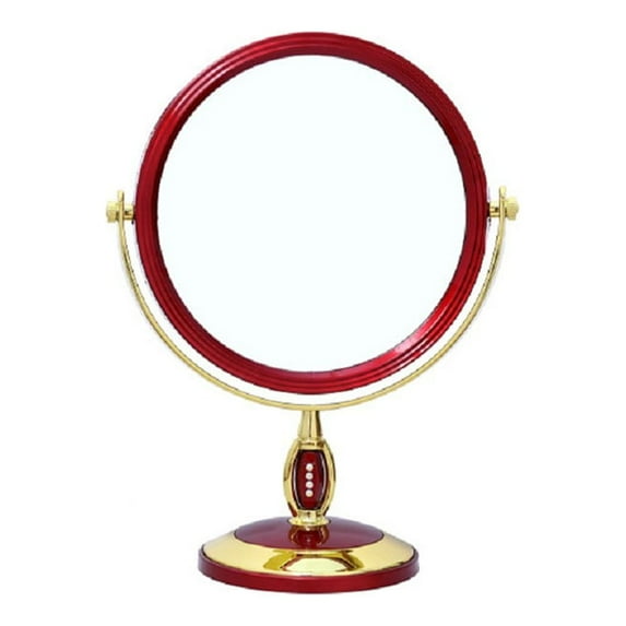 CSCHome Beautiful Red Round Tall Mirror Double-Sided Mirror Frame for Wedding Living Room Home